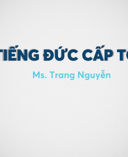 KHÓA HỌC TIẾNG ĐỨC CẤP TỐC 2 